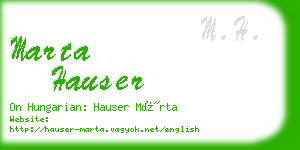 marta hauser business card